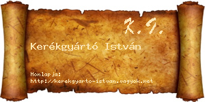 Kerékgyártó István névjegykártya