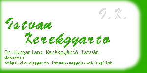istvan kerekgyarto business card